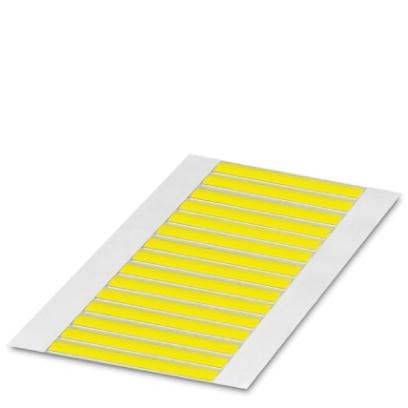 Eine gelbe LED-Streifenbeleuchtung auf weißem Hintergrund mit mehreren parallelen LED-Segmenten für Beleuchtungszwecke.