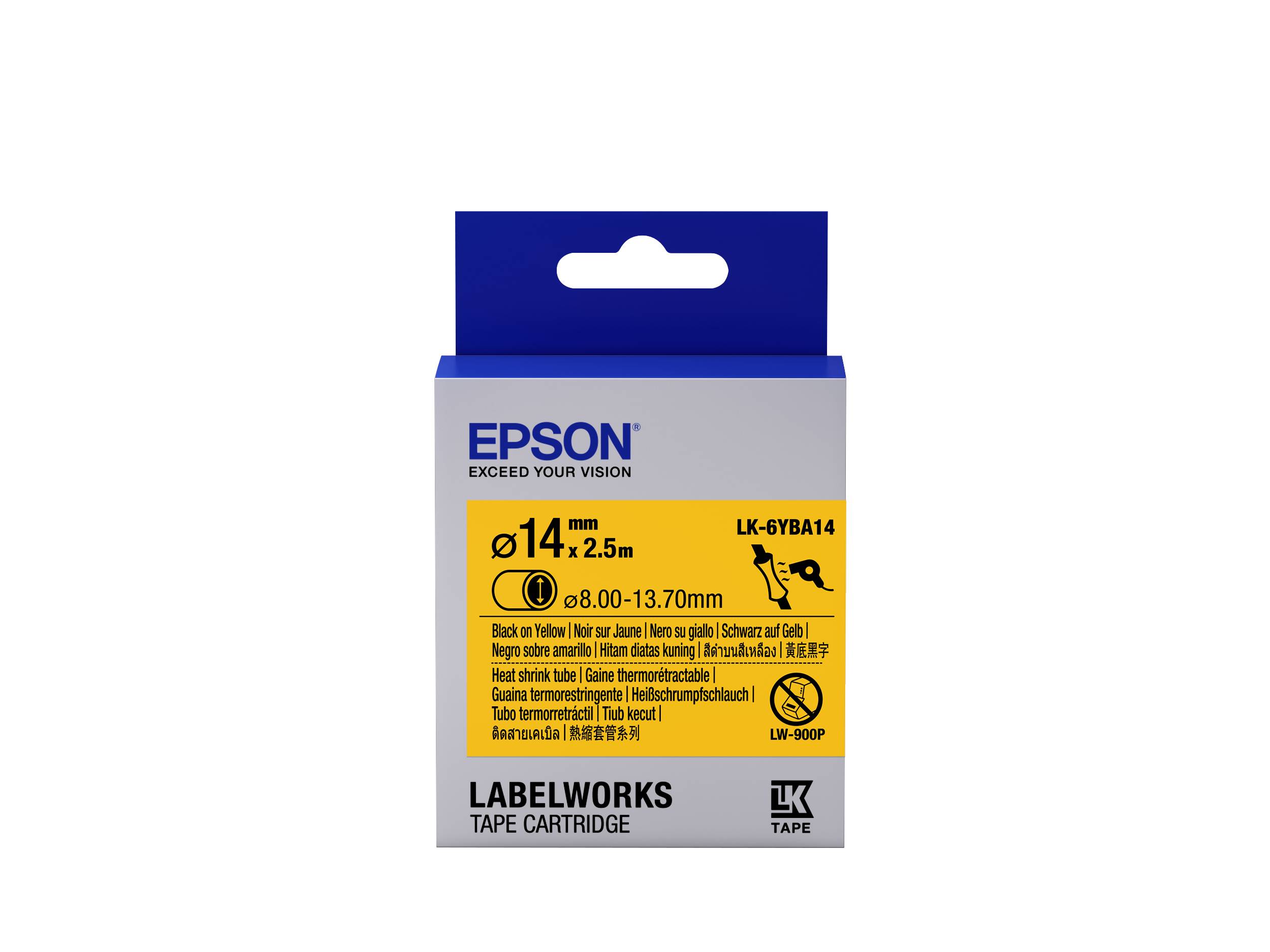 Epson LabelWorks LK-6YBA14 - Schwarz auf Gelb - Rolle (1,4 cm x 2,5 m)