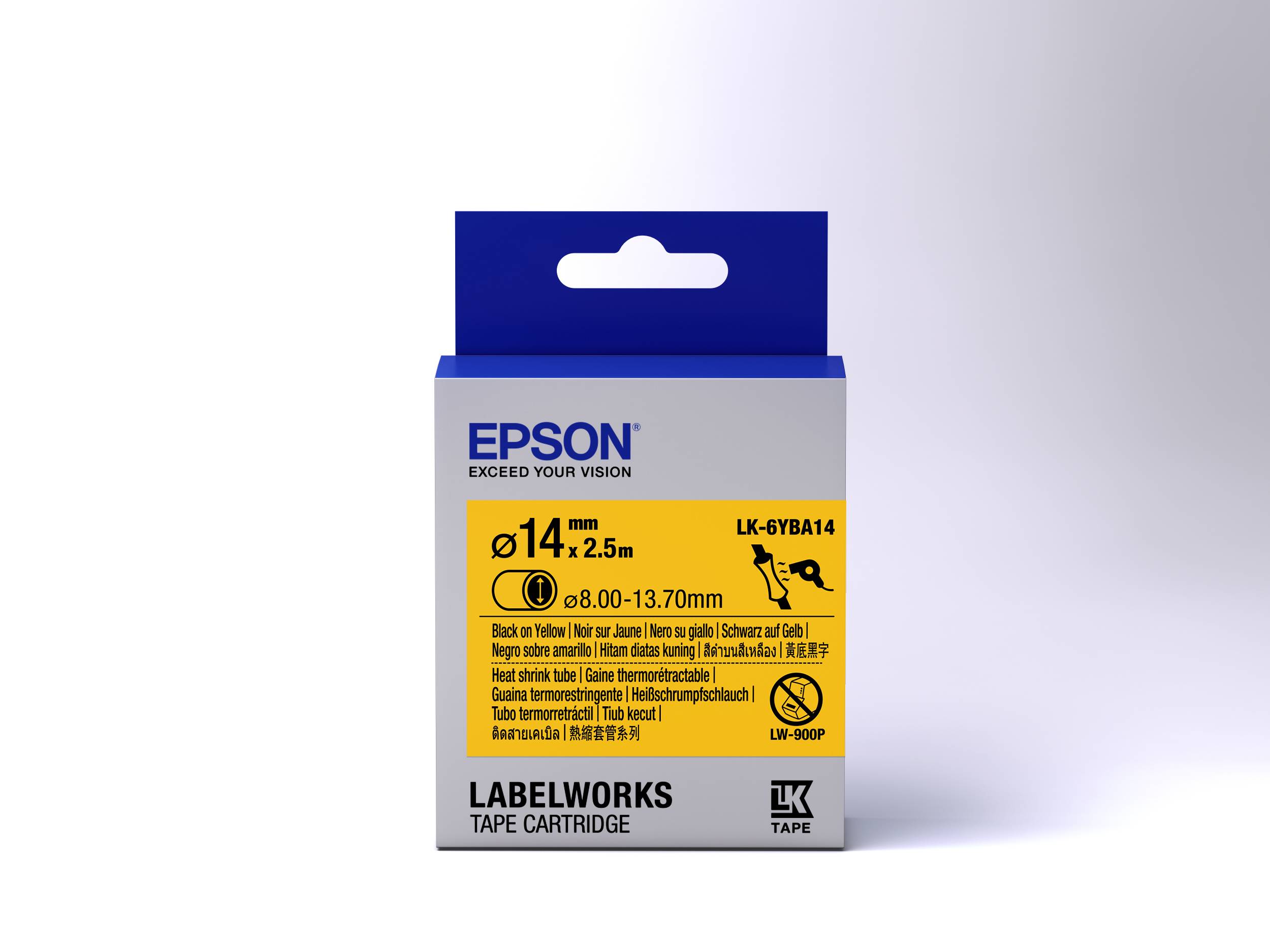 Epson LabelWorks LK-6YBA14 - Schwarz auf Gelb - Rolle (1,4 cm x 2,5 m)