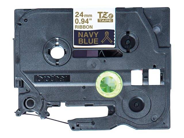 Brother TZe-Rn54 - Seidig - Gold auf Marineblau - Rolle (2,4 cm x 4 m)