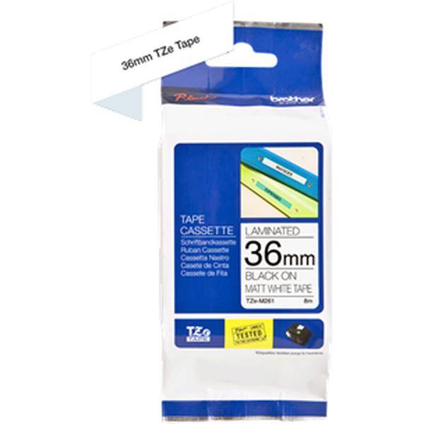 Brother TZe-M261 Schriftband, schwarz auf weiß matt, 36 mm x 8m