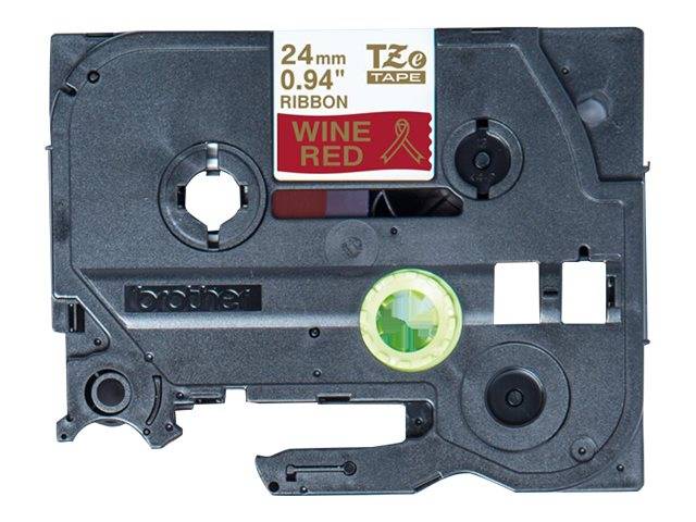 Brother TZe-RW54 - Seidig - Gold auf Weinrot - Rolle (2,4 cm x 4 m)