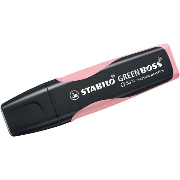 Textmarker Green Boss Pastel rosiges Rouge