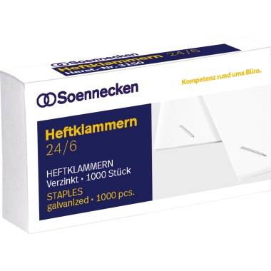 Soennecken Heftklammern 3151 24/6 verzinkt 1.000 St./Pack. - Artikel: 124044194