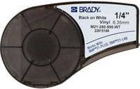 Brady, M21-250-595-WT-BK, Vinyl, Schwarz auf Weiß, 6mm x 6,4m, permanent, endlos, f