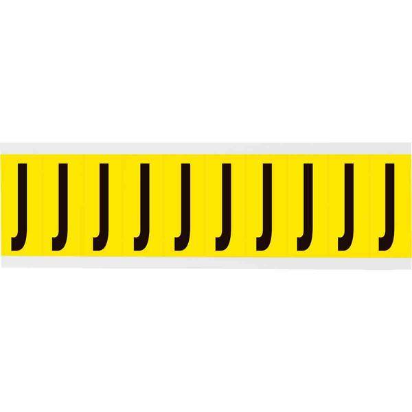 Brady, 3440-J, B-499, Nylongewebe, Buchstabe J, Schwarz auf Gelb, 22 x 57mm, Schrifthöhe 49mm(25 K. á 10 E.)