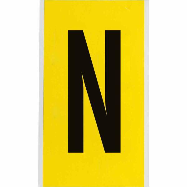 Brady, 3470-N, B-499, Nylongewebe, Buchstabe N, Schwarz auf Gelb, 127 x 228mm, Schrifthöhe 152mm(25 K. á 1 E.)
