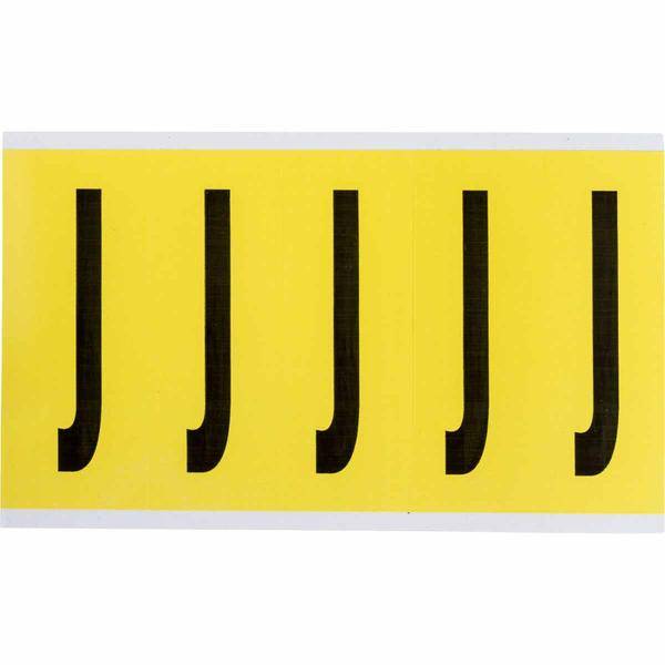 Brady, 3460-J, B-499, Nylongewebe, Buchstabe J, Schwarz auf Gelb, 44 x 127mm, Schrifthöhe 98mm(25 K. á 5 E.)