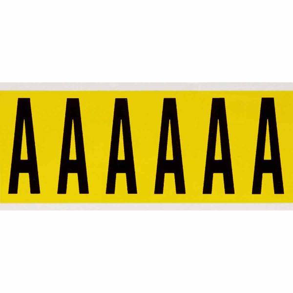 Brady, 3450-A, B-499, Nylongewebe, Buchstabe A, Schwarz auf Gelb, 38 x 89mm, Schrifth. 75mm(25 K. á 6)