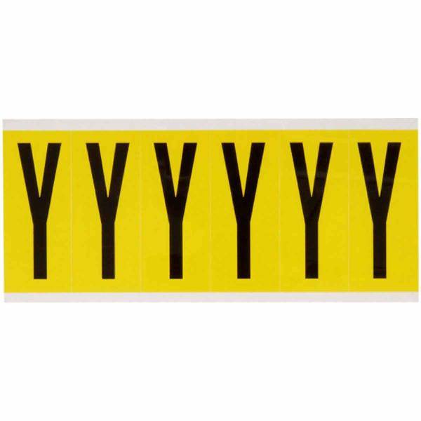 Brady, 3450-Y, B-499, Nylongewebe, Buchstabe Y, Schwarz auf Gelb, 38 x 89mm, Schrifth. 75mm(25 K. á 6)