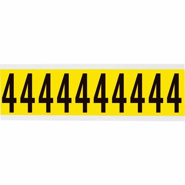 Brady, 3440-4, B-499, Nylongewebe, Zahl 4, Schwarz auf Gelb, 22 x 57mm, Schrifthöhe 49mm(25 K. á 10 E.)