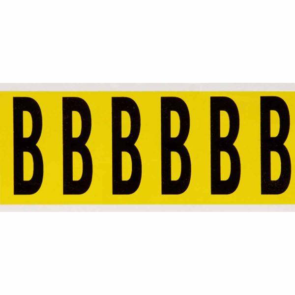 Brady, 3450-B, B-499, Nylongewebe, Buchstabe B, Schwarz auf Gelb, 38x89mm, Schrifth. 75mm(25 K. á 6)