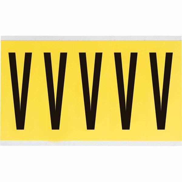 Brady, 3460-V, B-499, Nylongewebe, Buchstabe V, Schwarz auf Gelb, 44 x 127mm, Schrifthöhe 98mm(25 K. á 5 E.)