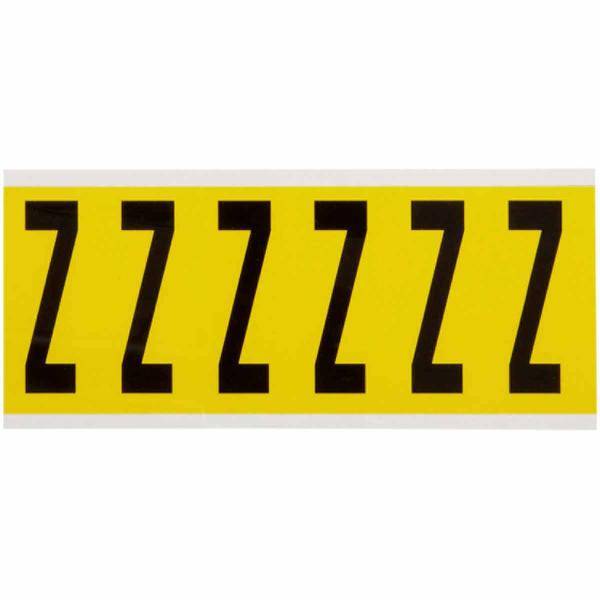 Brady, 3450-Z, B-499, Nylongewebe, Buchstabe Z, Schwarz auf Gelb, 38 x 89mm, Schrifth. 75mm(25 K. á 6)
