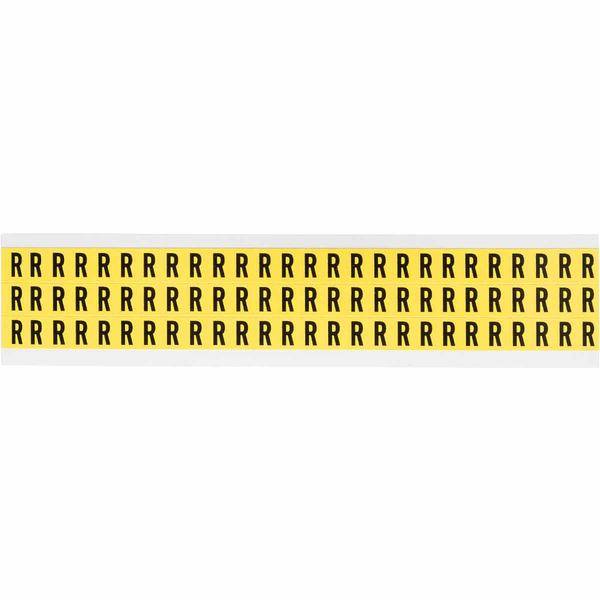 Brady, 3410-R, B-499, Schwarz auf Gelb, 9 x 13mm, Buchstabe R, Schrifthöhe 8mm(25 K. á 78 E.)