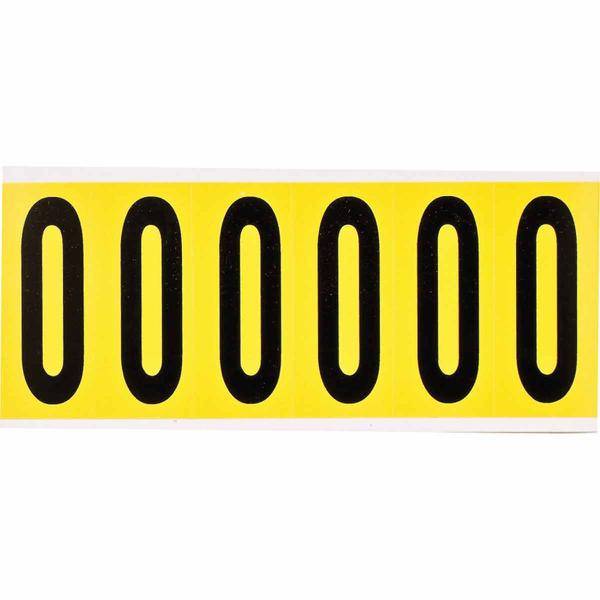 Brady, 3450-0, B-499, Nylongewebe, Zahl 0, Schwarz auf Gelb, 38 x 89mm, Schrifthöhe 75mm(25 K. á 6 E.)