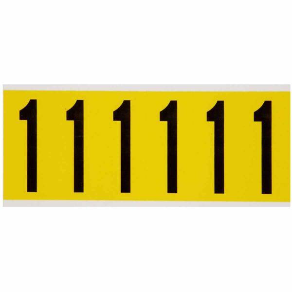 Brady, 3450-1, B-499, Nylongewebe, Zahl 1 , Schwarz auf Gelb, 38 x 89mm, Schrifthöhe 75mm(25 K. á 6 E.)