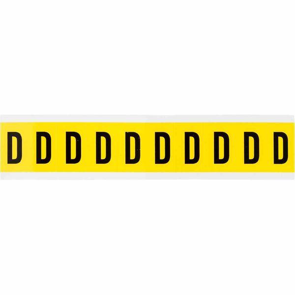 Brady, 3430-D, B-499, Nylongewebe, Buchstabe D, Schwarz auf Gelb, 22 x 38mm, Schrifthöhe 25mm(25 K. á 10 E.)