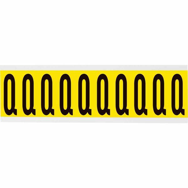 Brady, 3440-Q, B-499, Nylongewebe, Buchstabe Q, Schwarz auf Gelb, 22 x 57mm, Schrifthöhe 49mm(25 K. á 10 E.)