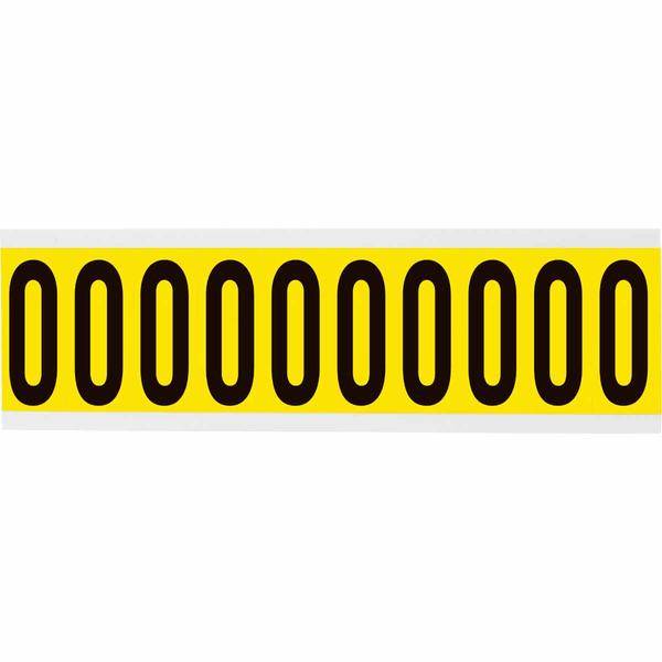 Brady, 3440-0, B-499, Nylongewebe, Zahl 0, Schwarz auf Gelb, 22 x 57mm, Schrifthöhe 49mm(25 K. á 10 E.)