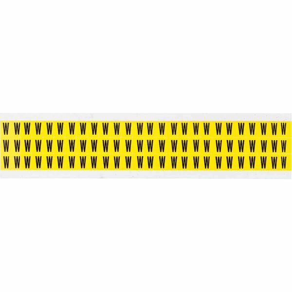 Brady, 3410-W, B-499, Schwarz auf Gelb, 9 x 13mm, Buchstabe W, Schrifthöhe 8mm(25 K. á 78 E.)