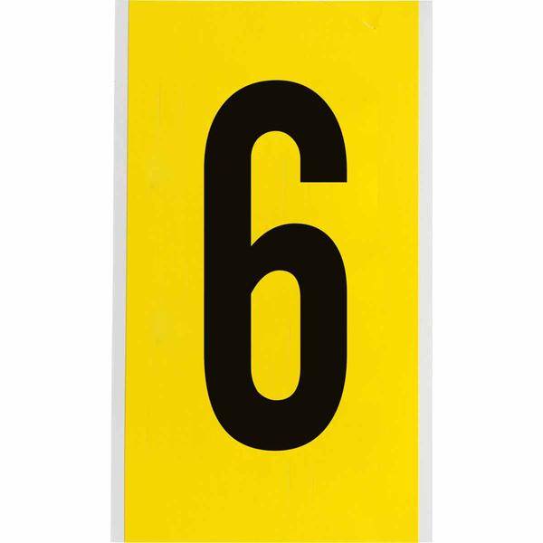 Brady, 3470-6, B-499, Nylongewebe, Zahl 6, Schwarz auf Gelb, 127 x 228mm, Schrifthöhe 152mm(25 K. á 1 E.)