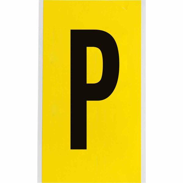 Brady, 3470-P, B-499, Nylongewebe, Buchstabe P, Schwarz auf Gelb, 127 x 228mm, Schrifthöhe 152mm(25 K. á 1 E.)