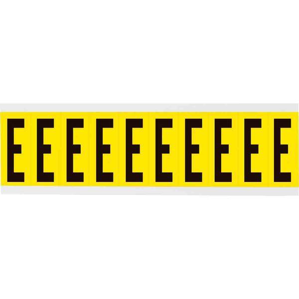 Brady, 3440-E, B-499, Nylongewebe, Buchstabe E, Schwarz auf Gelb, 22 x 57mm, Schrifthöhe 49mm(25 K. á 10 E.)