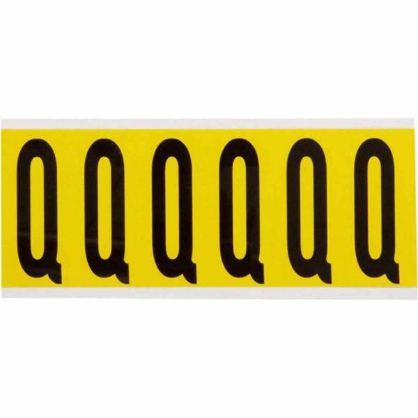 Brady, 3450-Q, B-499, Nylongewebe, Buchstabe Q, Schwarz auf Gelb, 38 x 89mm, Schrifth. 75mm(25 K. á 6)