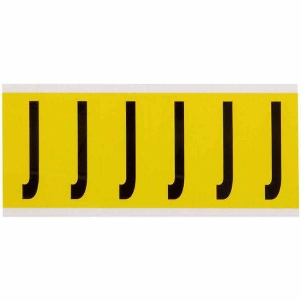 Brady, 3450-J, B-499, Nylongewebe, Buchstabe J, Schwarz auf Gelb, 38 x 89mm, Schrifth. 75mm(25 K. á 6)