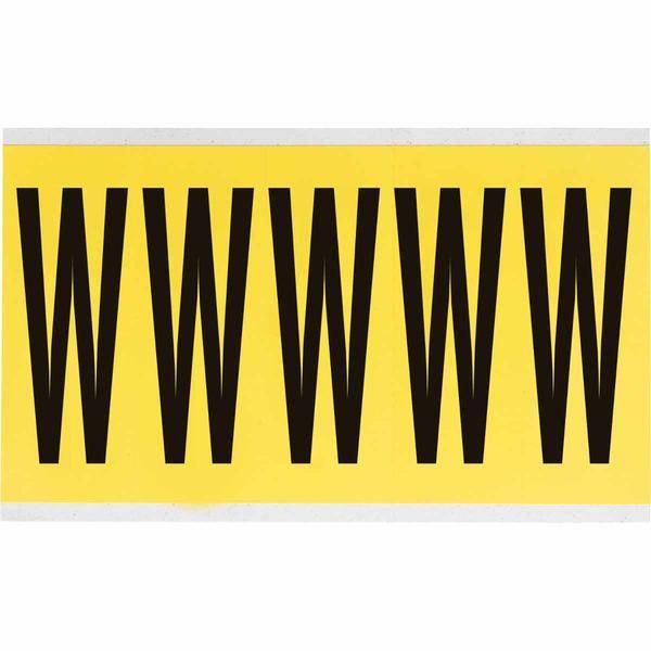 Brady, 3460-W, B-499, Nylongewebe, Buchstabe W, Schwarz auf Gelb, 44 x 127mm, Schrifthöhe 98mm(25 K. á 5 E.)