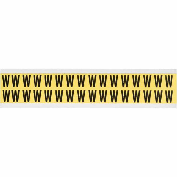 Brady, 3420-W, B-499, Nylongewebe, Buchst. W, Schwarz a. Gelb, 14x19mm, Schrifth. 16mm(25 K. á 32 E.)