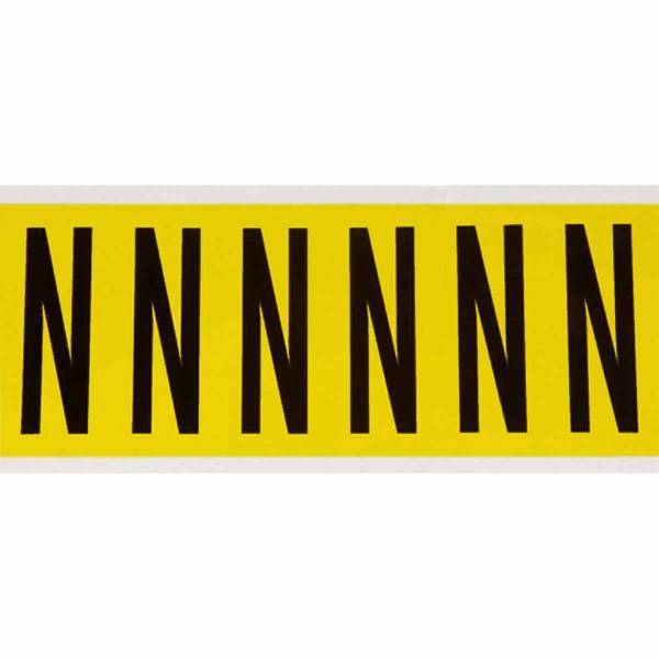 Brady, 3450-N, B-499, Nylongewebe, Buchstabe N, Schwarz auf Gelb, 38 x 89mm, Schrifth. 75mm(25 K. á 6)