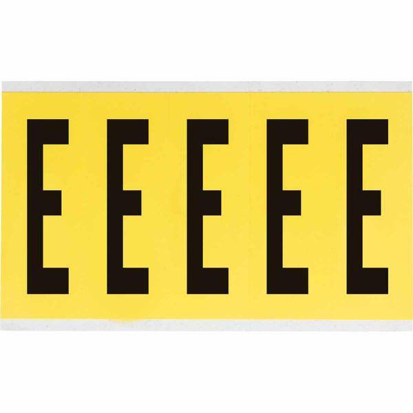 Brady, 3460-E, B-499, Nylongewebe, Buchstabe E, Schwarz auf Gelb, 44 x 127mm, Schrifthöhe 98mm(25 K. á 5 E.)