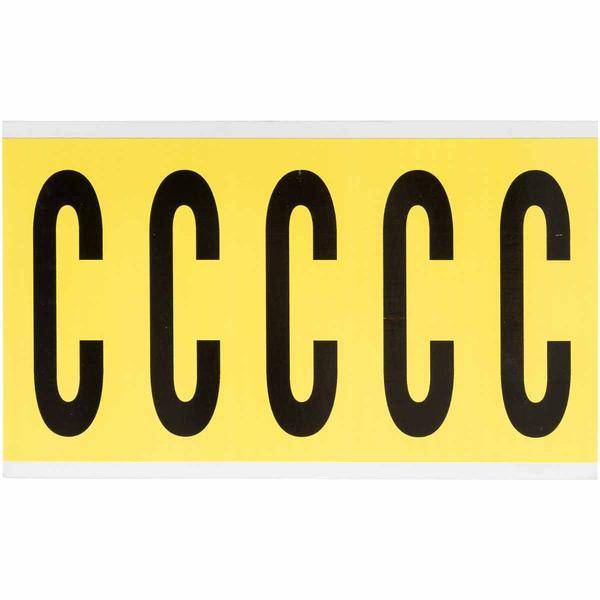 Brady, 3460-C, B-499, Nylongewebe, Buchstabe C, Schwarz auf Gelb, 44 x 127mm, Schrifthöhe 98mm(25 K. á 5 E.)