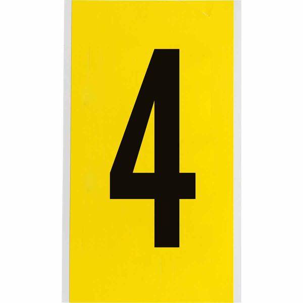 Brady, 3470-4, B-499, Nylongewebe, Zahl 4, Schwarz auf Gelb, 127 x 228mm, Schrifthöhe 152mm(25 K. á 1 E.)