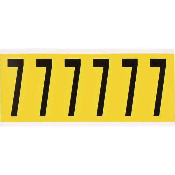 Brady, 3450-7, B-499, Nylongewebe, Zahl 7, Schwarz auf Gelb, 38 x 89mm, Schrifthöhe 75mm(25 K. á 6 E.)