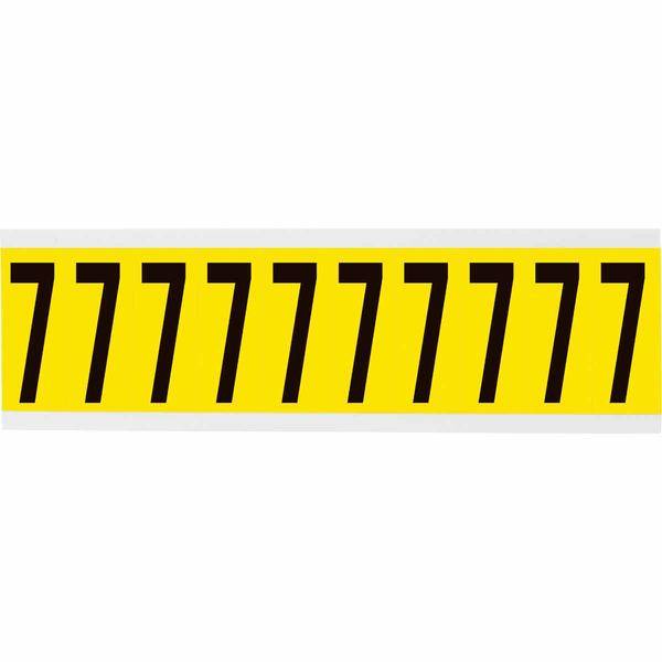 Brady, 3440-7, B-499, Nylongewebe, Zahl 7, Schwarz auf Gelb, 22 x 57mm, Schrifthöhe 49mm(25 K. á 10 E.)