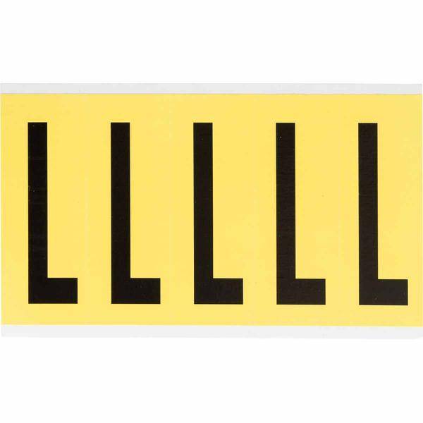 Brady, 3460-L, B-499, Nylongewebe, Buchstabe L, Schwarz auf Gelb, 44 x 127mm, Schrifthöhe 98mm(25 K. á 5 E.)