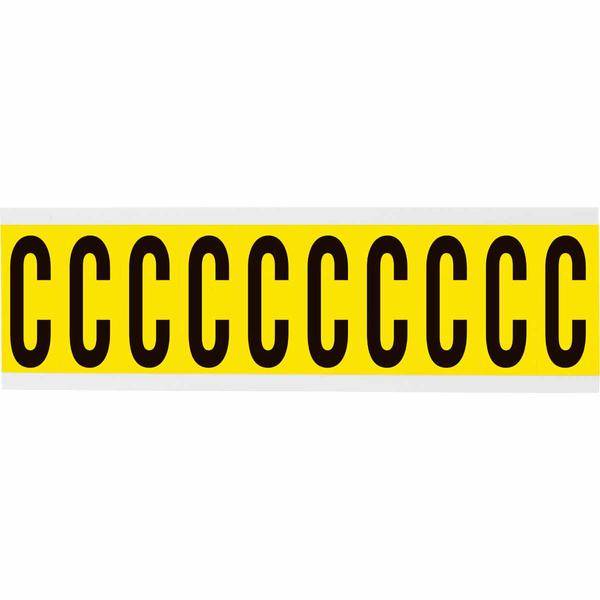 Brady, 3440-C, B-499, Nylongewebe, Buchstabe C, Schwarz auf Gelb, 22 x 57mm, Schrifthöhe 49mm(25 K. á 10 E.)