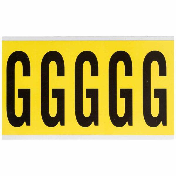 Brady, 3460-G, B-499, Nylongewebe, Buchstabe G, Schwarz auf Gelb, 44 x 127mm, Schrifthöhe 98mm(25 K. á 5 E.)