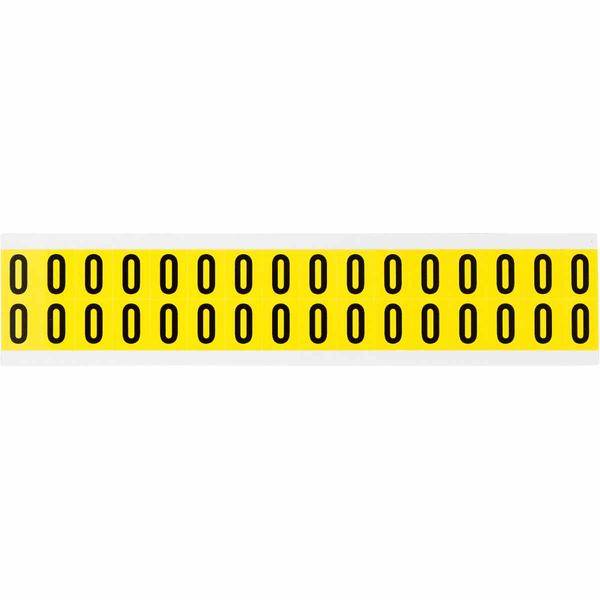 Brady, 3420-0, B-499, Nylongewebe, Zahl 0, schwarz auf gelb, 14x19mm, Schrifthöhe 16mm(25 K. á 32 E.)