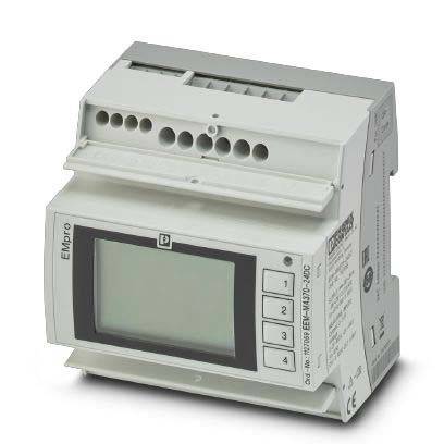 Ein digitales elektrisches Gerät mit Anzeigebildschirm und Tasten, möglicherweise zur Messung oder Steuerung, in einem Kunststoffgehäuse montiert.