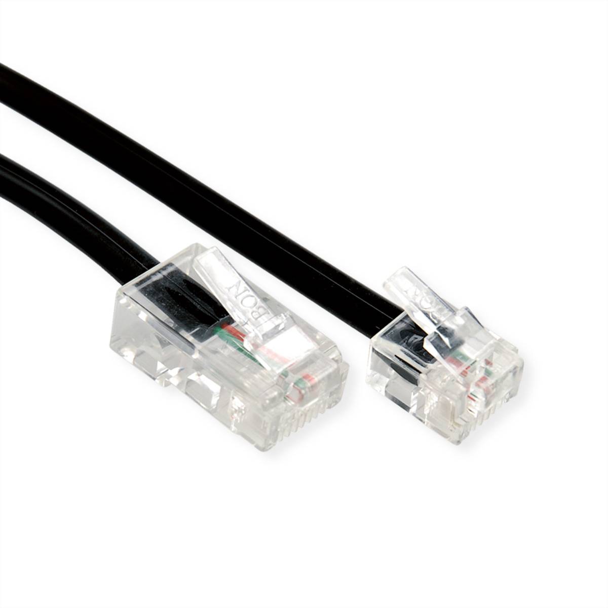 Telefonkabel RJ11 (6P2C) - RJ45 (8P2C), schwarz, 1 m