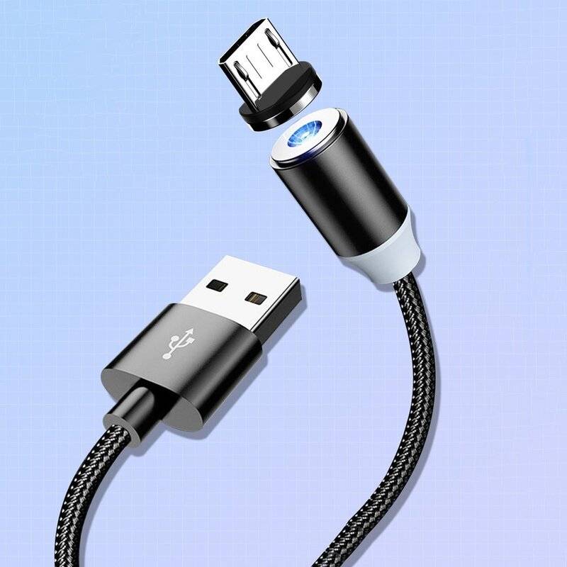 Kaku USB Magnetkabel 1M Micro-USB Nylon Magnetisches Ladekabel mit LED Datenkabel