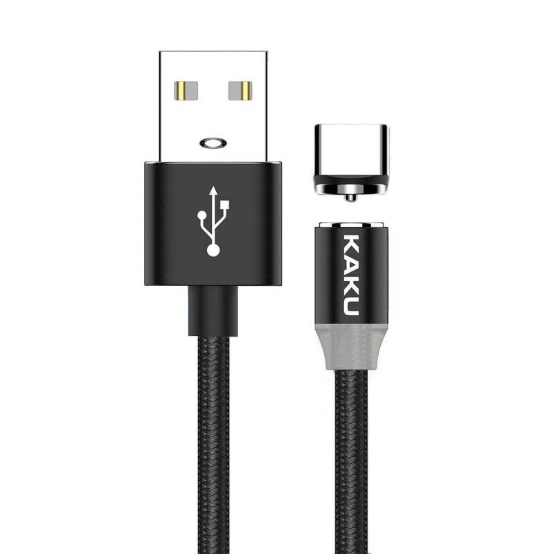 Kaku USB Magnetkabel 1M Typ-C Nylon Magnetisches Ladekabel mit LED Datenkabel