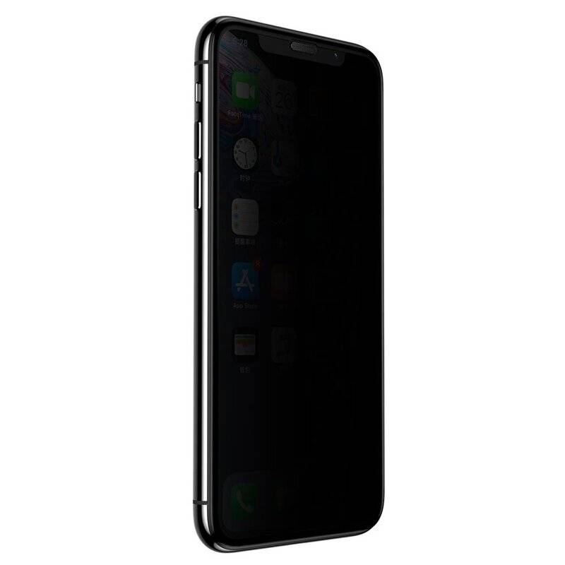 cofi1453® Full-screen Privacy Schutzglas 5D Hartglas Blickschutz für iPhone 12 Pro Max schwarz Schutzfolie Display Glas