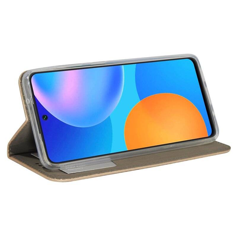 cofi1453® Buch Tasche "Smart" für HUAWEI P SMART 2021 Handy Hülle Etui Schutzhülle mit Standfunktion, Kartenfach Gold