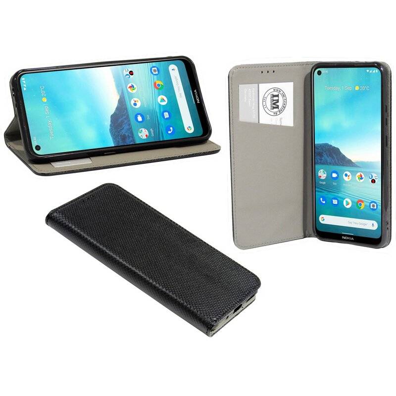 cofi1453® Buch Tasche "Smart" für NOKIA 3.4 Handy Hülle Etui Schutzhülle mit Standfunktion, Kartenfach Schwarz
