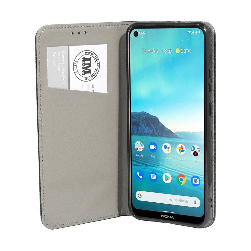 cofi1453® Buch Tasche "Smart" für NOKIA 3.4 Handy Hülle Etui Schutzhülle mit Standfunktion, Kartenfach Schwarz